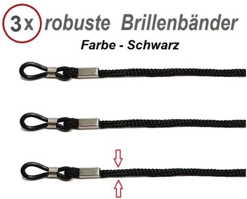 Brillenband Nylonkordel 3 stück Farbe schwarz